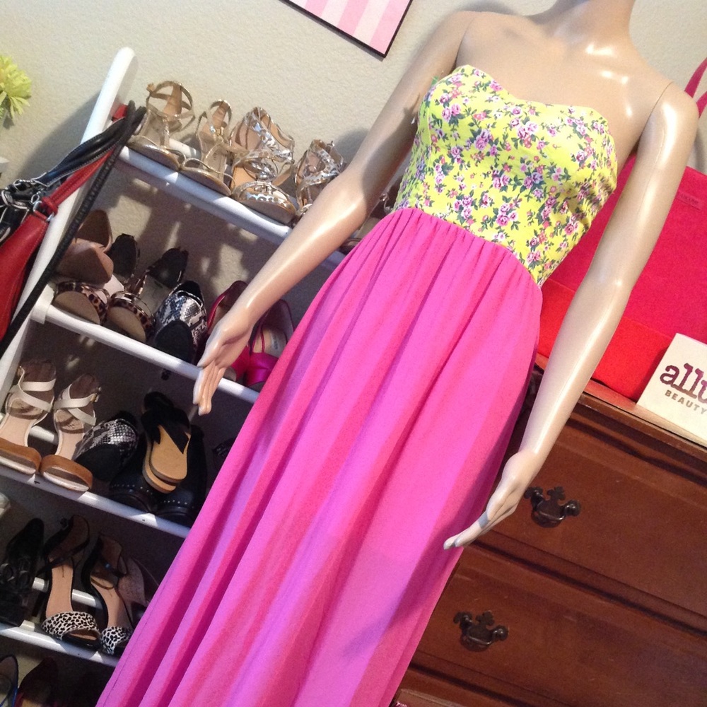 Strapless maxi dress F003
